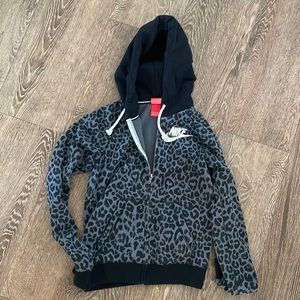 Leopard Nike zip up hoodie XS